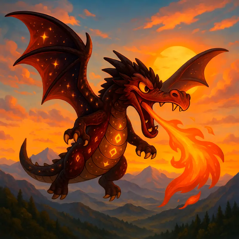 Dragonzard #370 — arte conceitual do monster tamer brasileiro Mythimon, criatura tipo Dragão/Voador