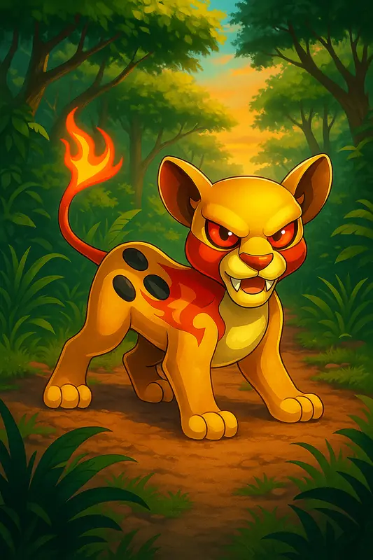 Suçuoncin #200 — arte conceitual do monster tamer brasileiro Mythimon, criatura tipo Sombrio/Fogo