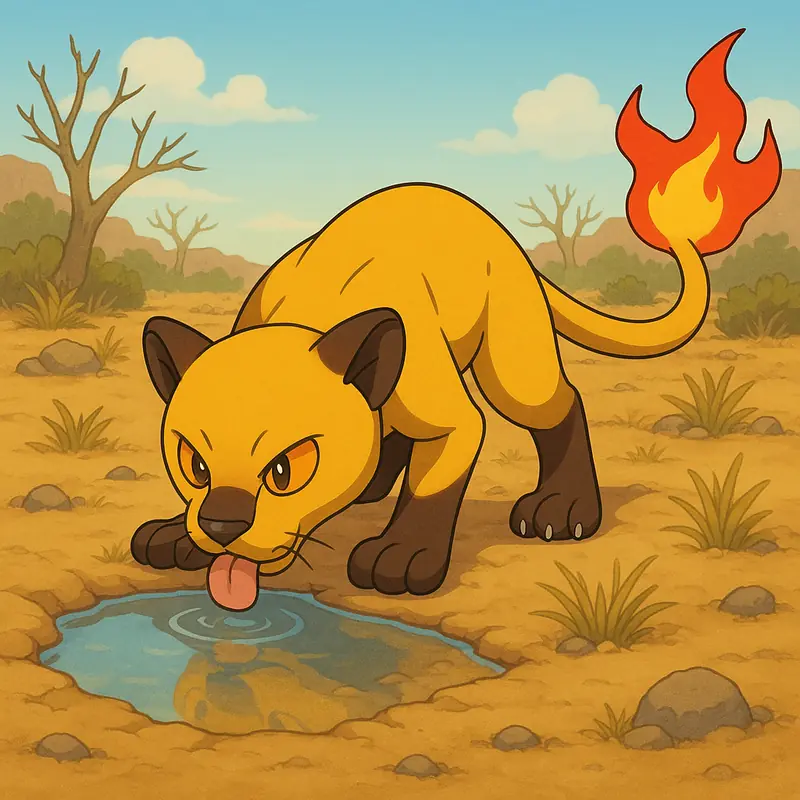 Suçuonçatius #201 — arte conceitual do monster tamer brasileiro Mythimon, criatura tipo Sombrio/Fogo