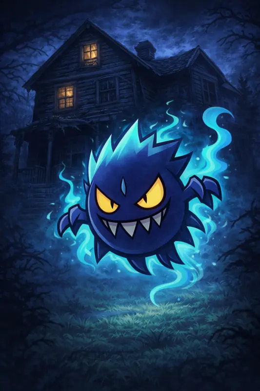 Spiritasma #328 — arte conceitual do monster tamer brasileiro Mythimon, criatura tipo Fantasma