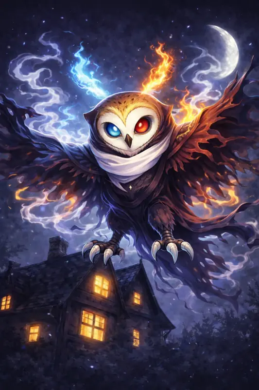 Nocthorror #267 — arte conceitual do monster tamer brasileiro Mythimon, criatura tipo Sombrio/Voador