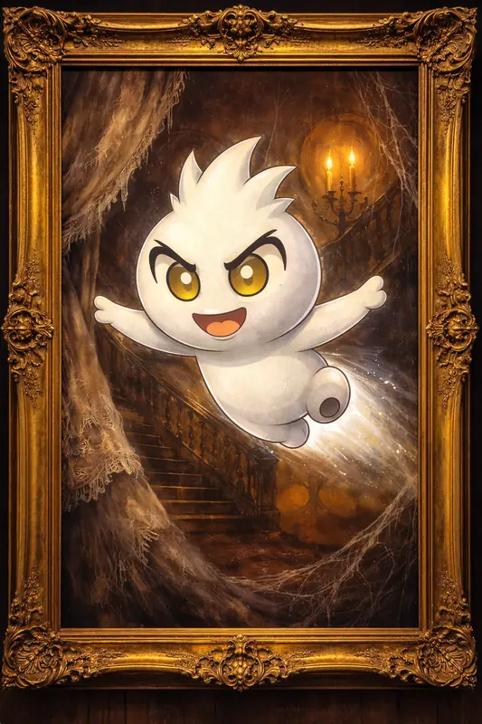 Espirim #074 — arte conceitual do monster tamer brasileiro Mythimon, criatura tipo Fantasma/Psíquico