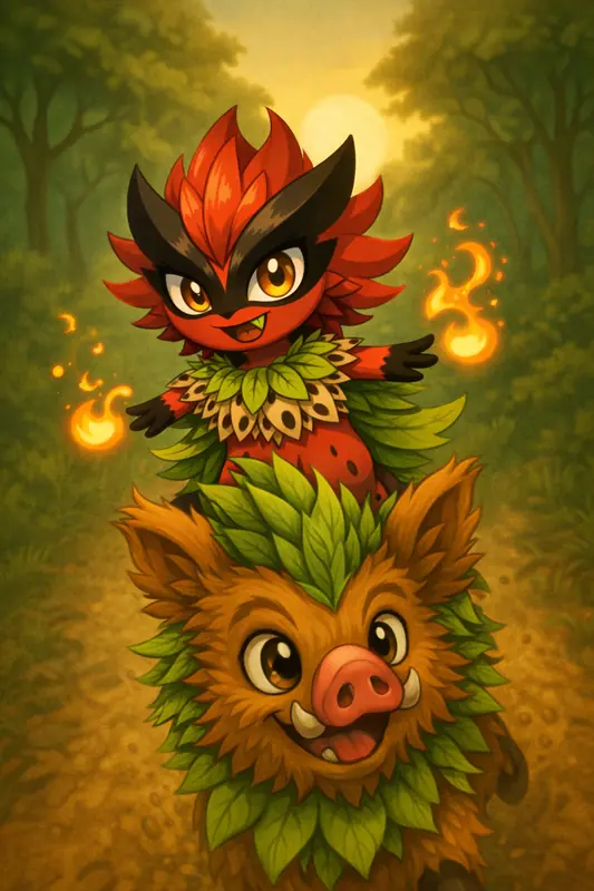Caporinzin #145 — arte conceitual do monster tamer brasileiro Mythimon, criatura tipo Fada/Planta