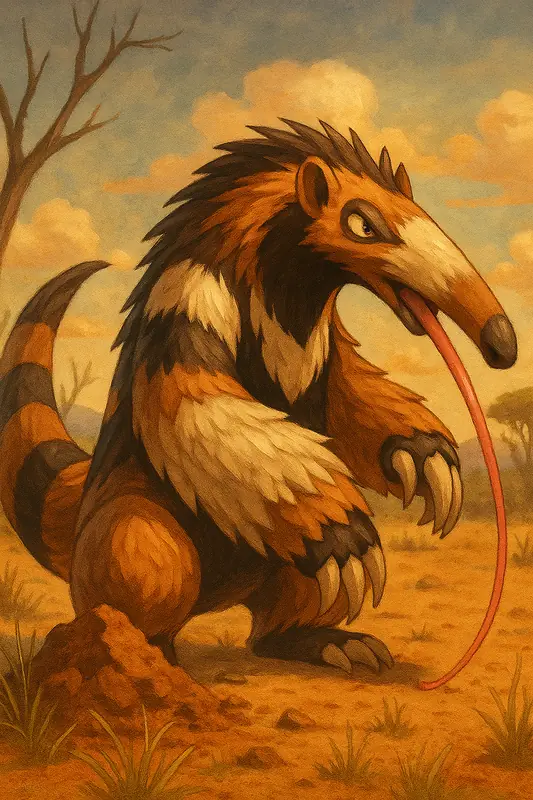 Bandireon #152 — arte conceitual do monster tamer brasileiro Mythimon, criatura tipo Terra/Lutador