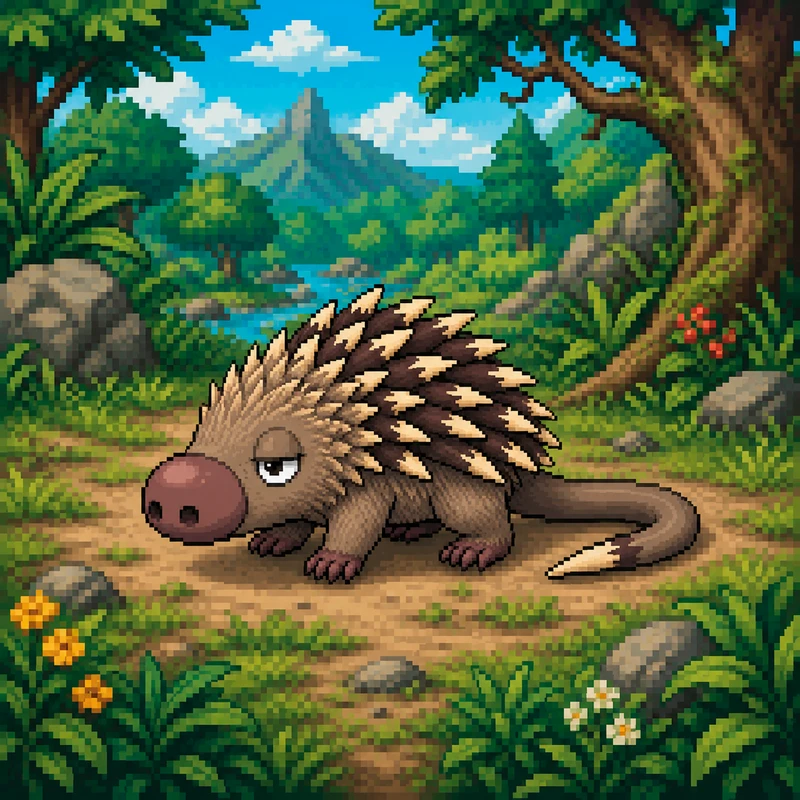 Espinhote #258 - imagem do Mythimon, criatura tipo Pedra/Normal do monster tamer brasileiro inspirado no folclore do Brasil