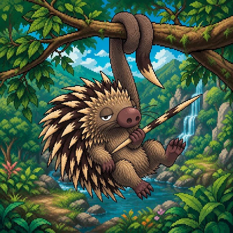 Coendou #259 - imagem do Mythimon, criatura tipo Pedra/Normal do monster tamer brasileiro inspirado no folclore do Brasil
