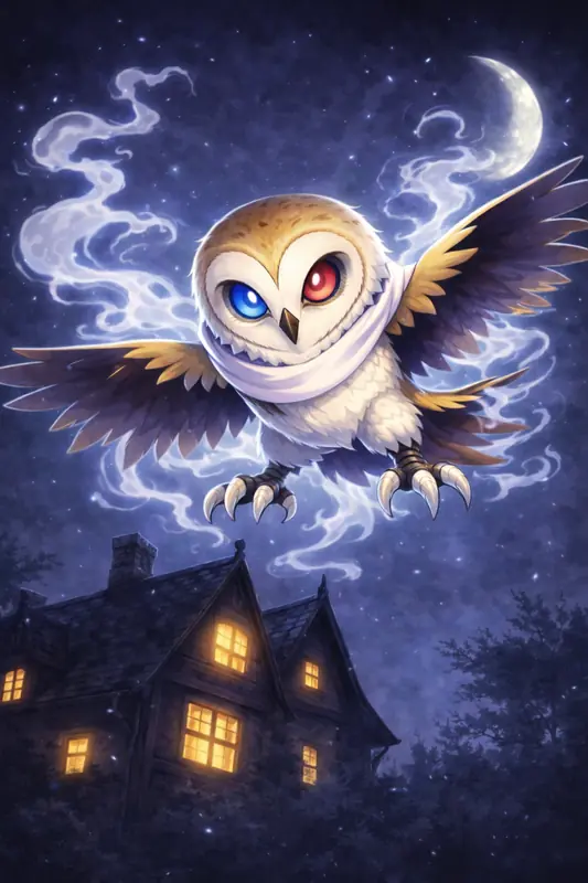 Mortlhowl #266 — arte conceitual do monster tamer brasileiro Mythimon, criatura tipo Sombrio/Voador