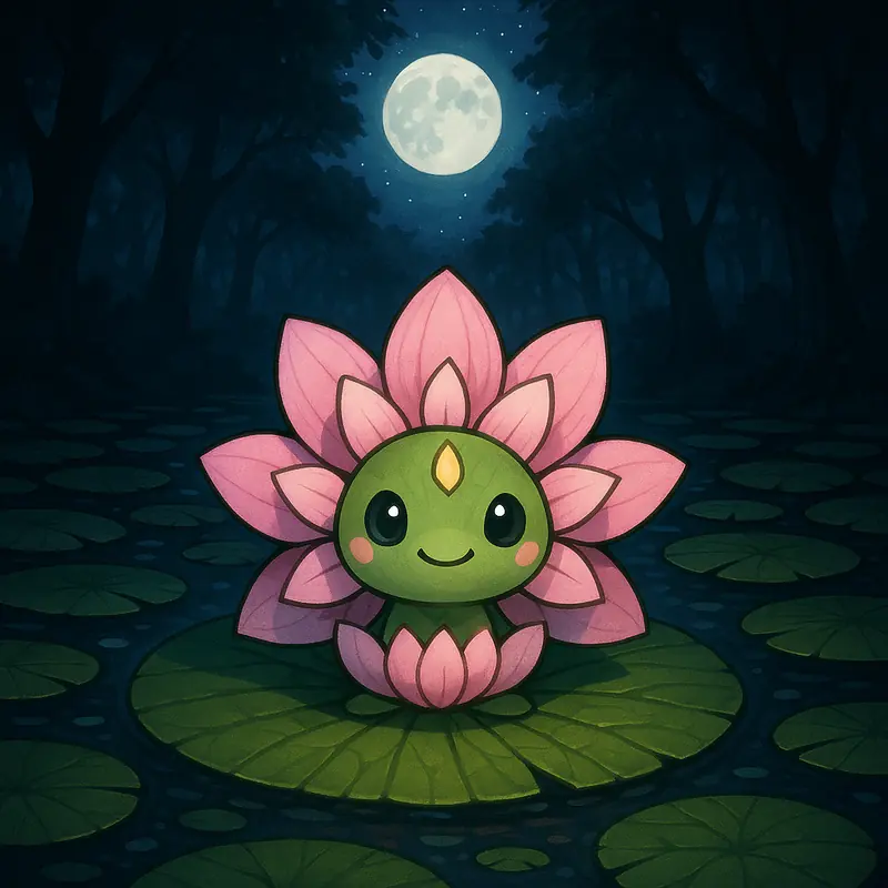 Vitoregi #322 — arte conceitual do monster tamer brasileiro Mythimon, criatura tipo Planta/Água