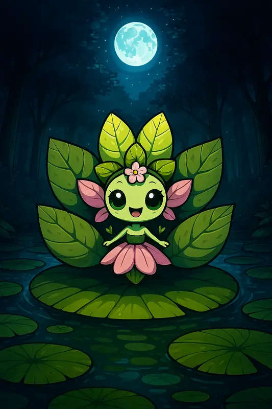 Vitorien #323 — arte conceitual do monster tamer brasileiro Mythimon, criatura tipo Planta/Água