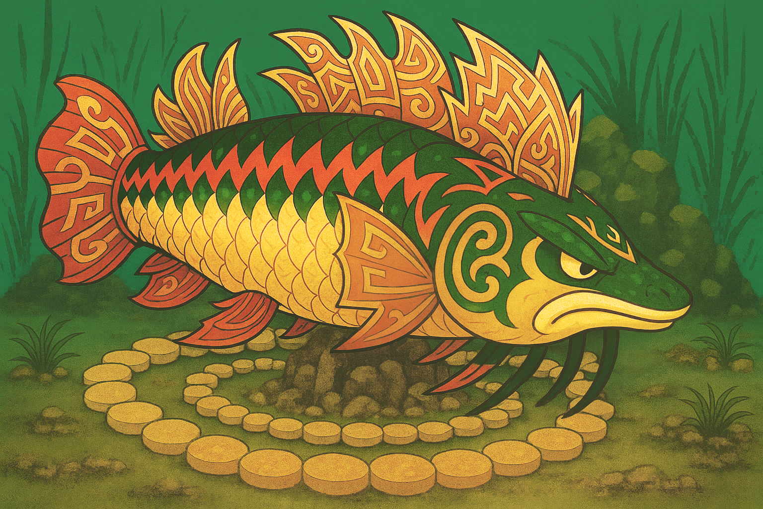 Pirarulord Mythimon #439 Ilustração Artística Folclore Brasileiro